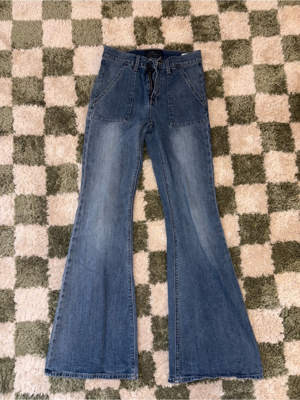 Lucky Brand Blue Flared Wide-Leg Jeans